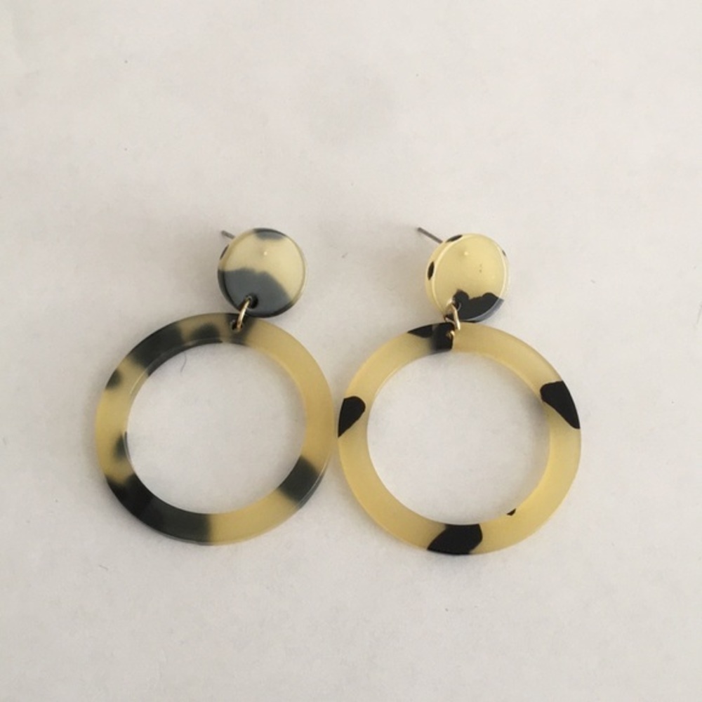 Bohemian Tortoise Hoop Dangle Earrings
